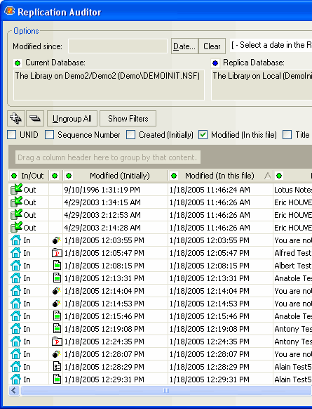 Replication Auditor: See last modified documents in a Lotus Notes database