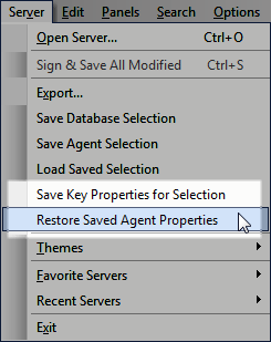 Save and restore key agent settings