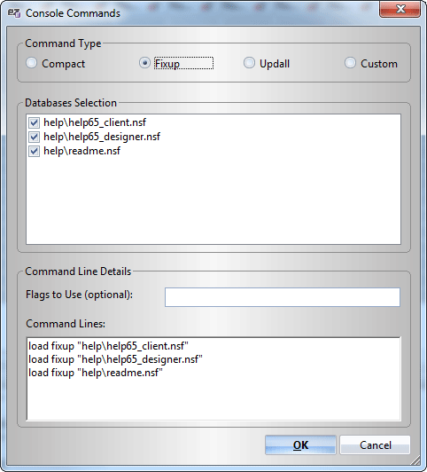 New console command options