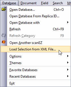 New scanEZ XML saved selection support