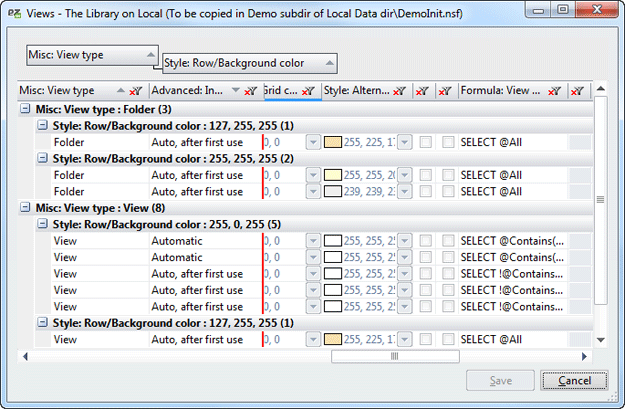 All new View Properties grid