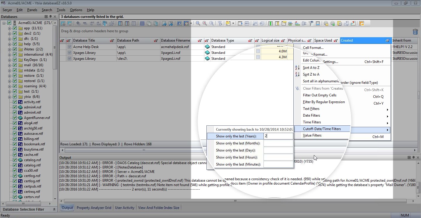 View your data based on a specific time span