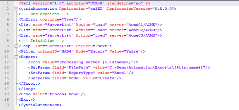 Load a server and export all ACL information