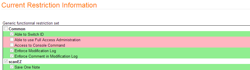 'Restriction Selection Interface