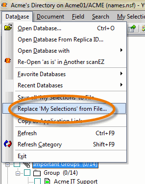 Replace My Selections from file 