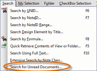 Search for Unread Documents