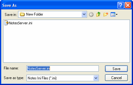 Export your NotesServer.ini file to disk