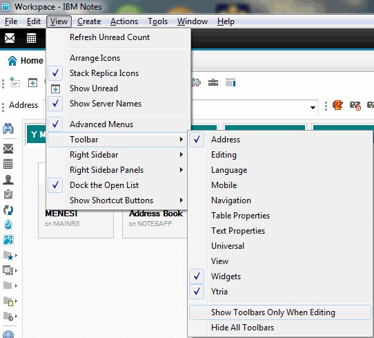 'Ytria toolbar display